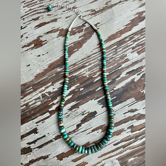 Graduated Multicolor Turquoise & Desert Pearl Necklace - Picture 4 of 4